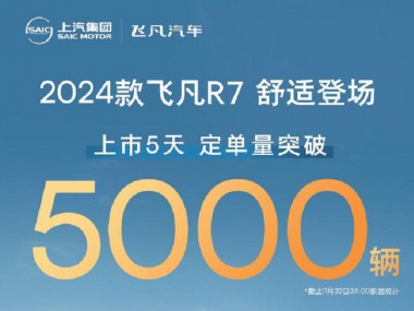 2024款飞凡R7上市5天，定单量突破5000辆