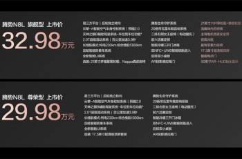 29.98万元-32.98万元！大六座安全豪华SUV腾势N8L正式上市
